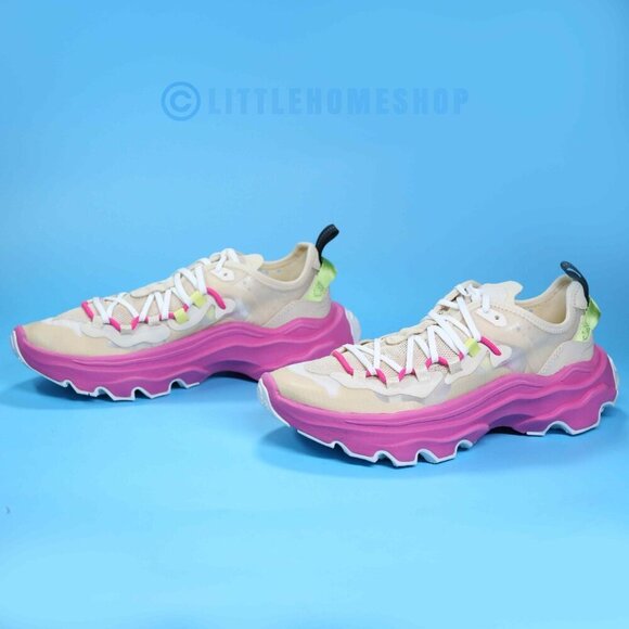 NEW! Sorel Kinetic Breakthru Tech Lace Sneakers in Pink, Yellow, Size 7.5 - Picture 3 of 9